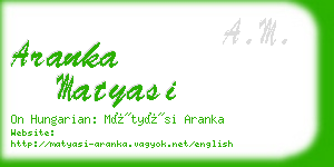 aranka matyasi business card